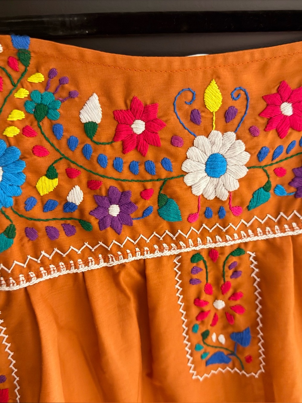 Embroidered Orange Floral Sundress - Picture 2 of 5